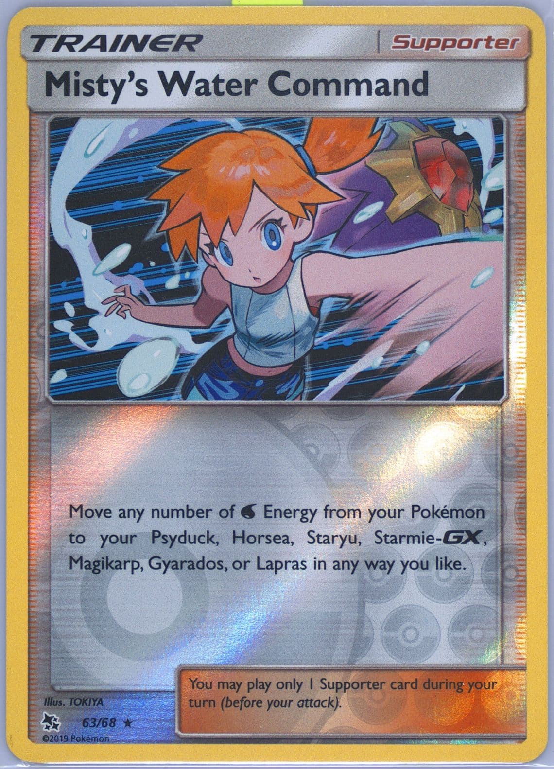 Misty's Water Command-Reverse Foil (63) 2019 Pokemon Sun & Moon Hidden Fates