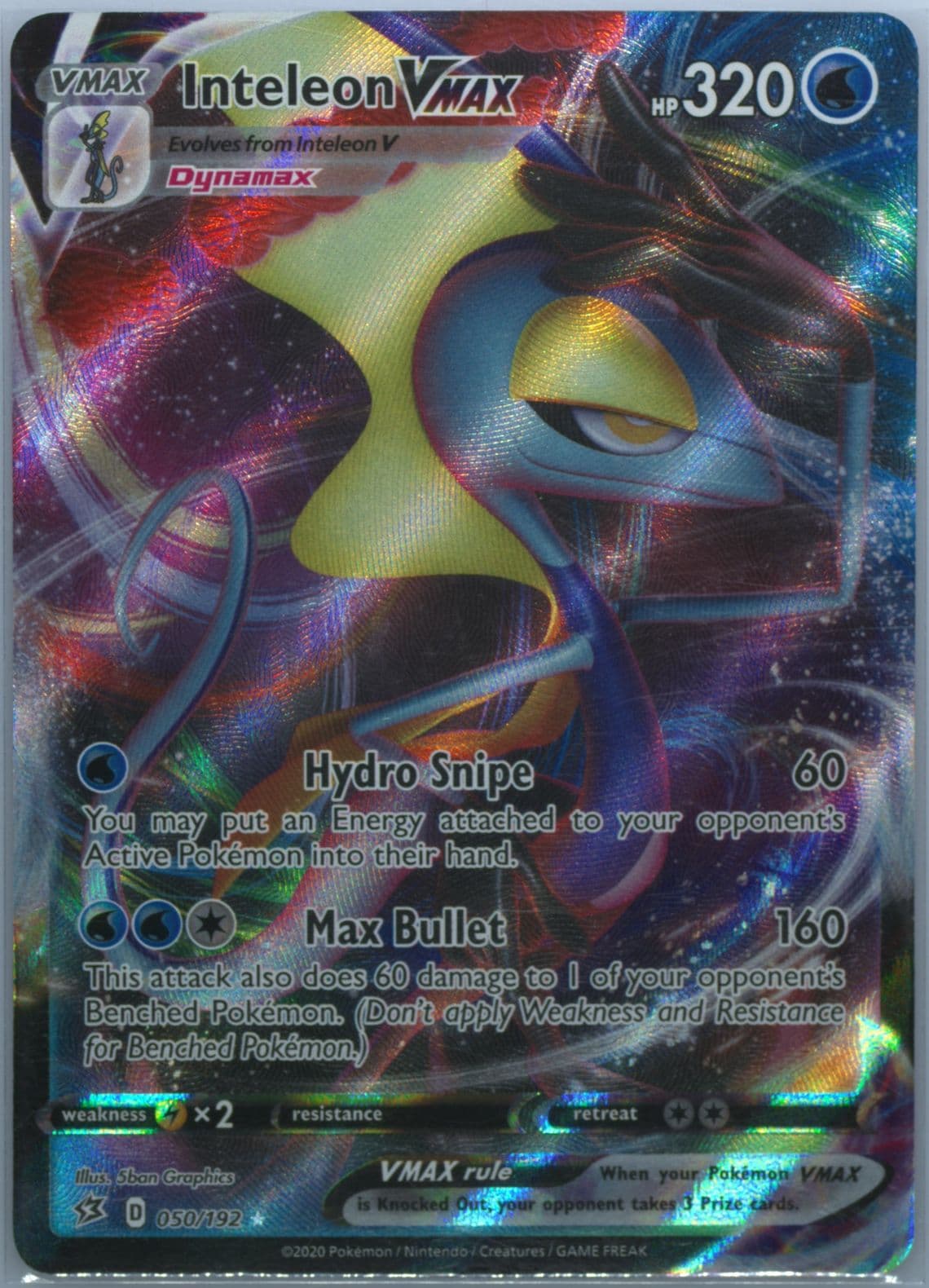 Full Art/Inteleon Vmax (050) 2020 Pokemon Sword & Shield Rebel Clash