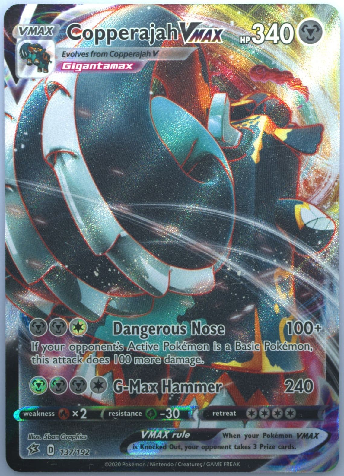 Full Art/Copperajah Vmax (137) 2020 Pokemon Sword & Shield Rebel Clash