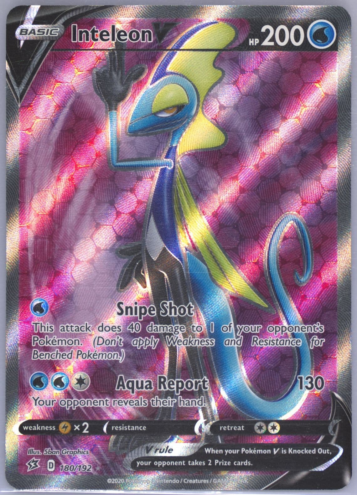 Full Art/Inteleon V (180) 2020 Pokemon Sword & Shield Rebel Clash