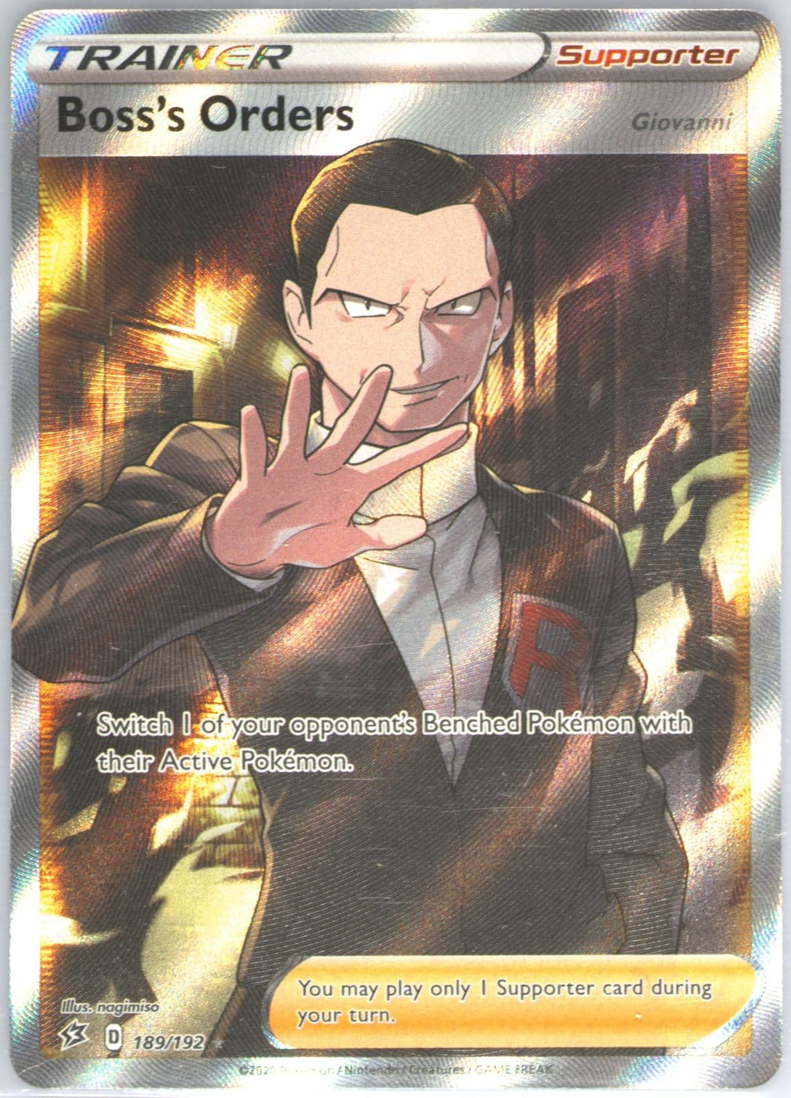 Full Art/Boss's Orders (189) 2020 Pokemon Sword & Shield Rebel Clash