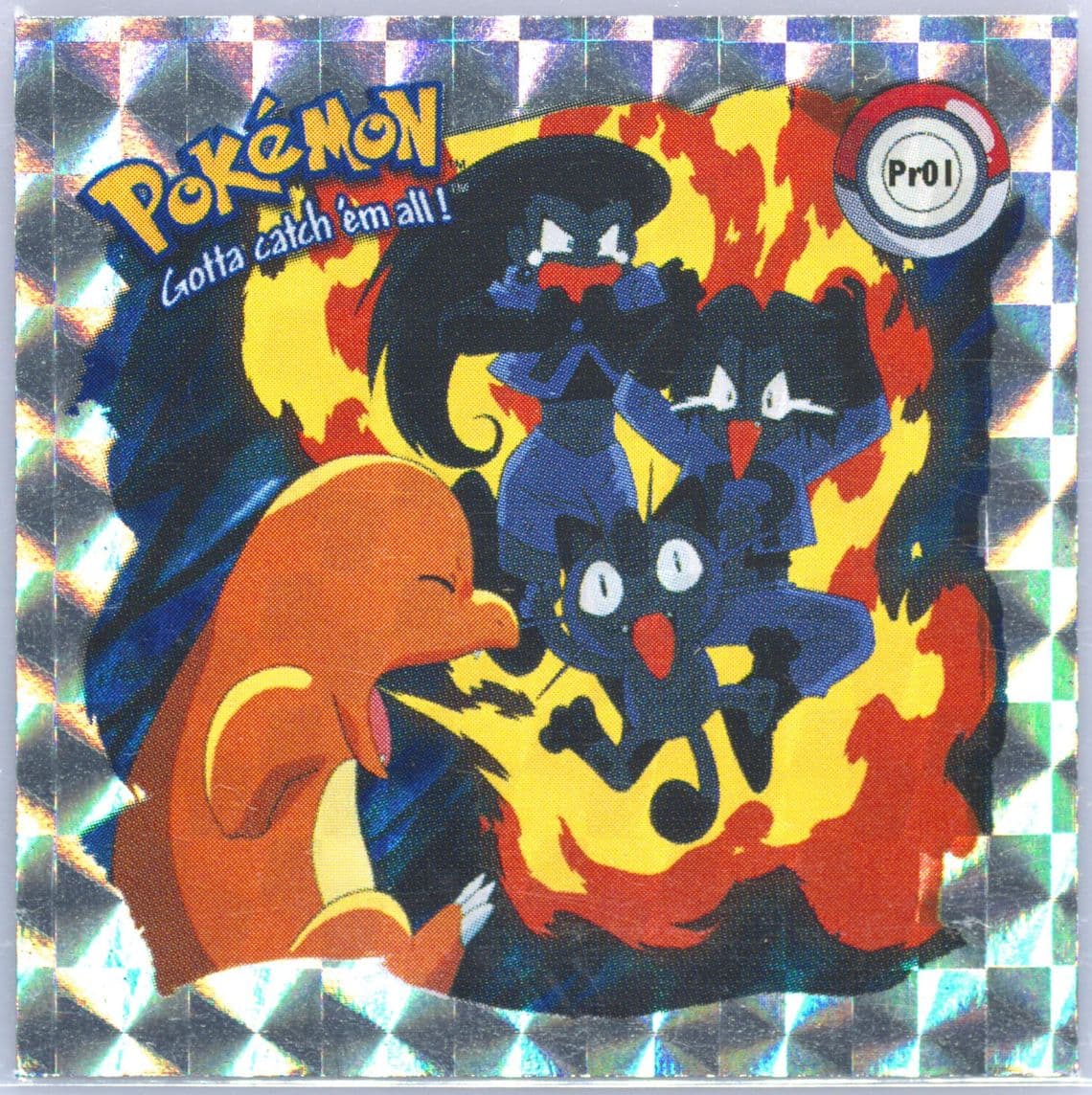 Charmander (PR01) 1999 Pokemon Stickers Series 1 Bonus Prism Stickers