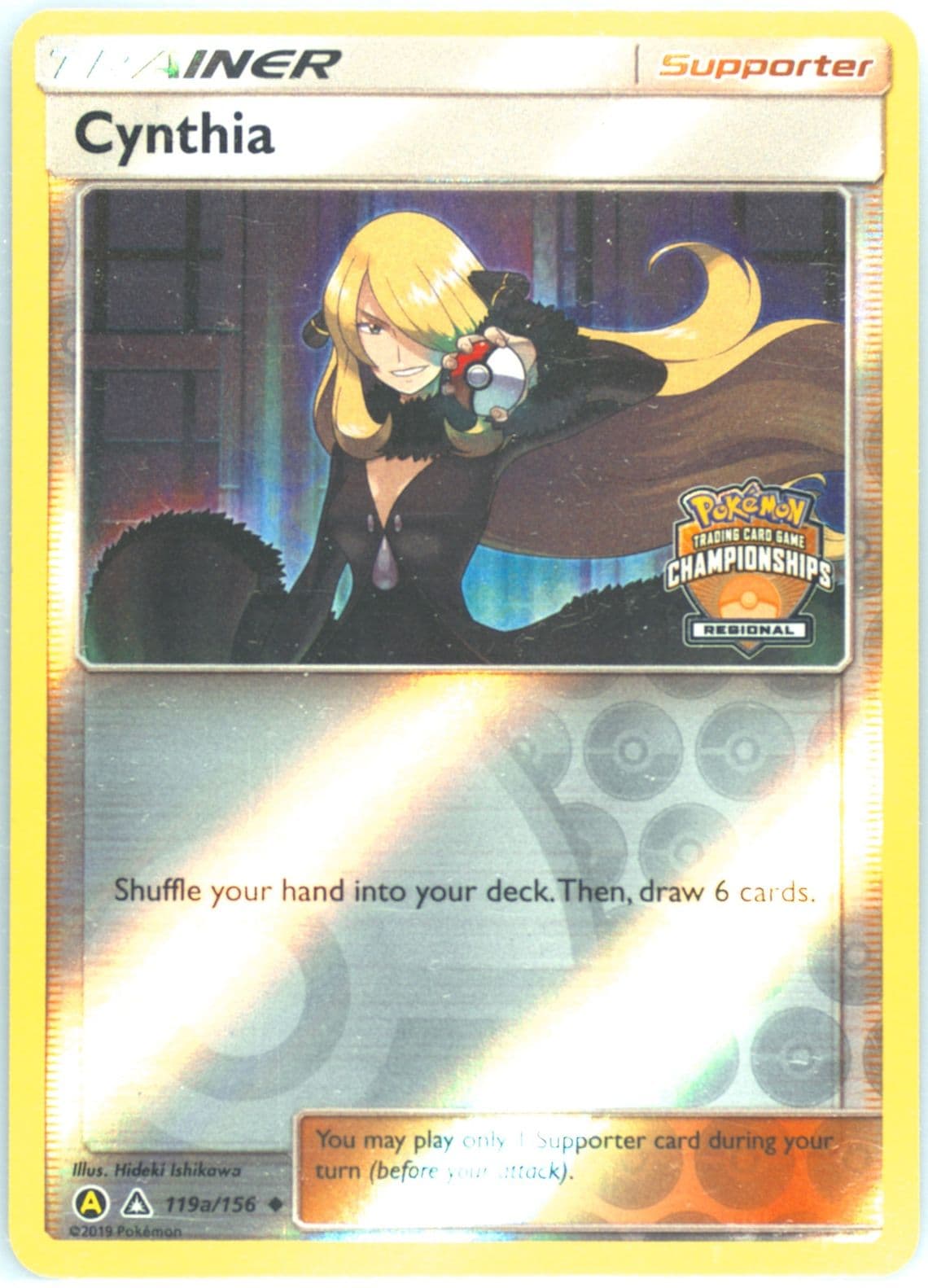 Cynthia-Reverse Foil 2019 Yellow A Alternate Art Regional Championships (119a) 2018 Pokemon Sun & Moon Ultra Prism