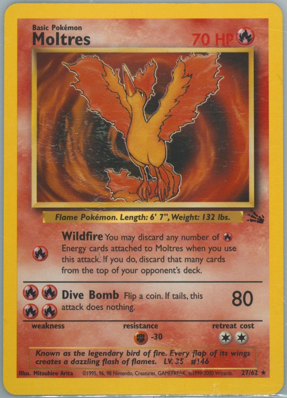 Moltres 1999-2000 Copyright (27) 1999 Pokemon Fossil