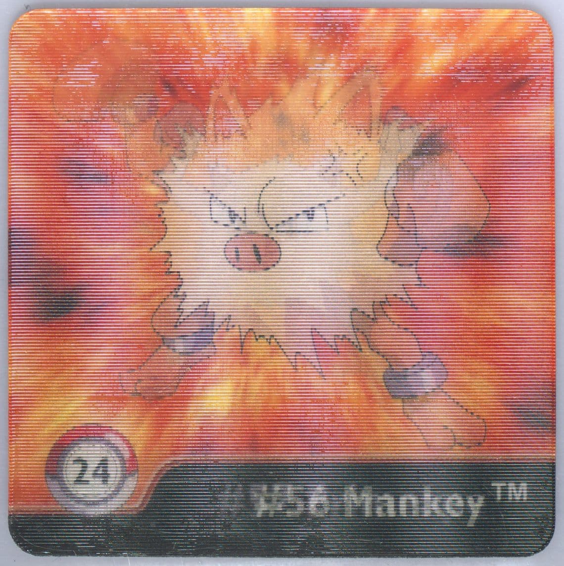 Mankey/Primeape (24) 1999 Pokemon Action Flipz Series One