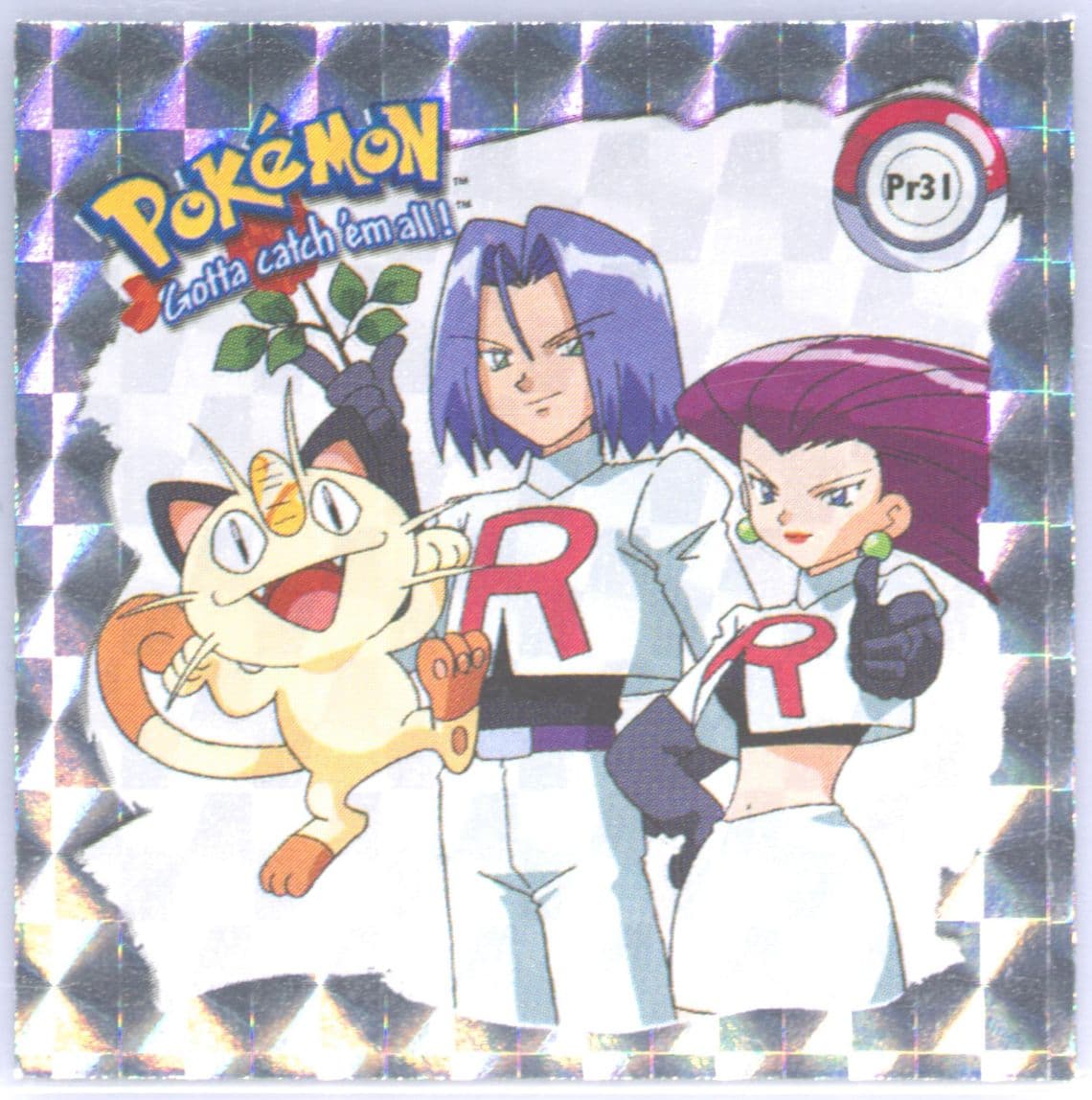 Team Rocket (PR31) 1999 Pokemon Stickers Series 1 Bonus Prism Stickers