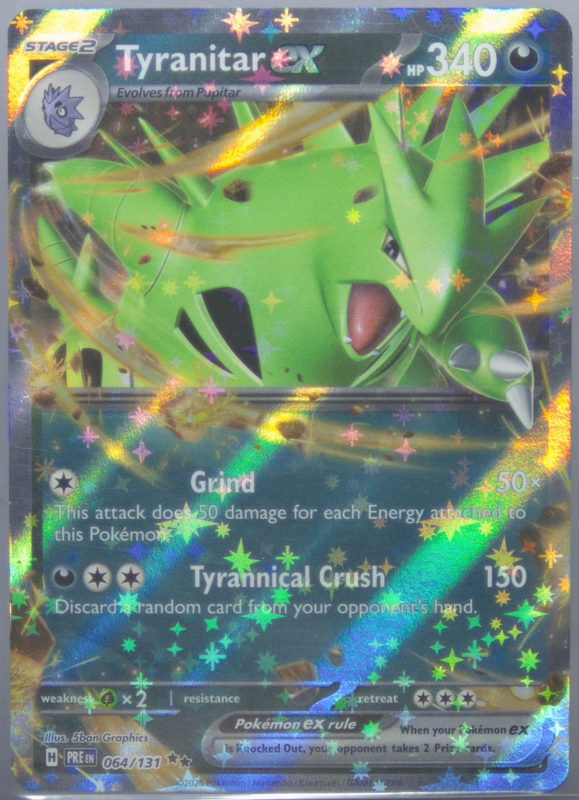 Tyranitar EX (064) 2025 Pokemon Pre EN-Prismatic Evolutions