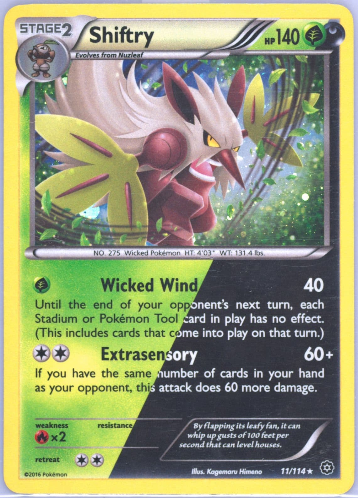 Shiftry-Holo Cosmos-2017 Knock Out Collection (11) 2016 Pokemon XY Steam Siege