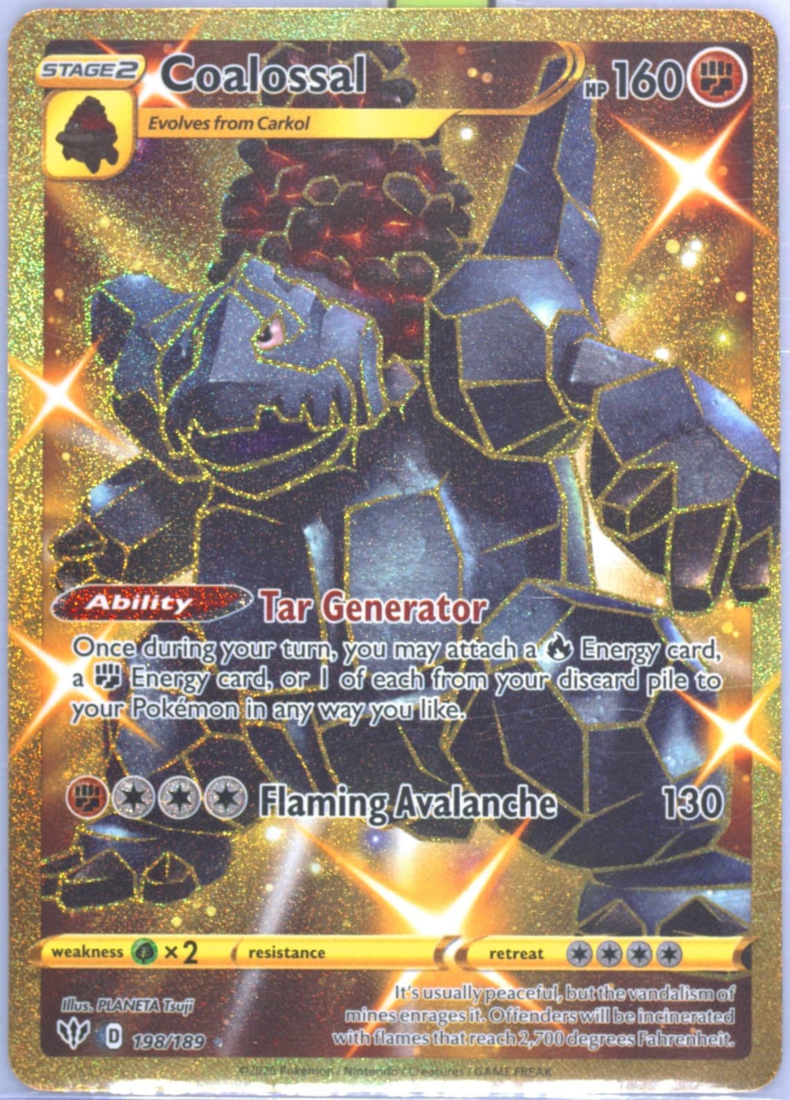 Full Art/Coalossal Secret (198) 2020 Pokemon Sword & Shield Darkness Ablaze