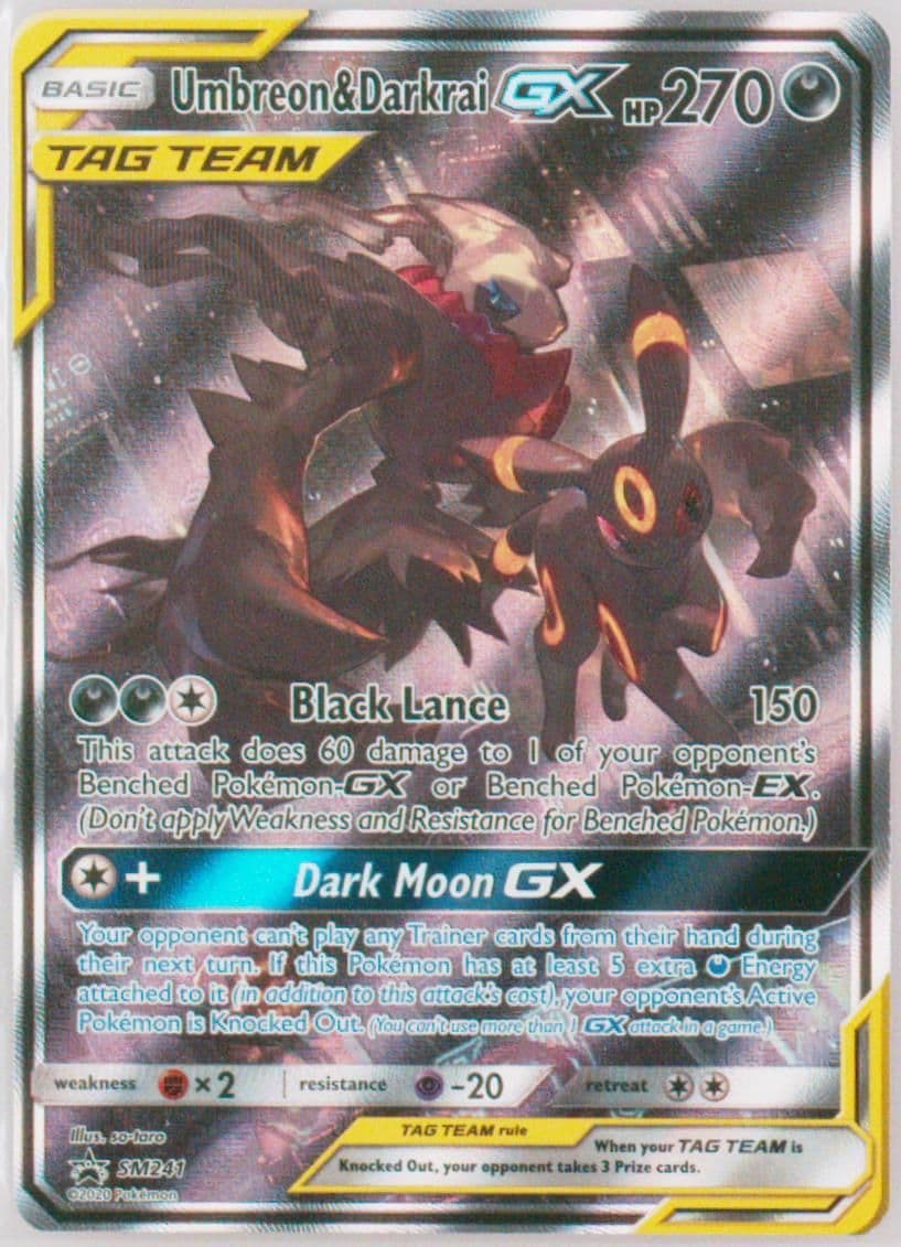 Umbreon & Darkrai GX Tag Team Powers Collection-Jumbo (SM241) 2020 Pokemon SM Black Star Promo