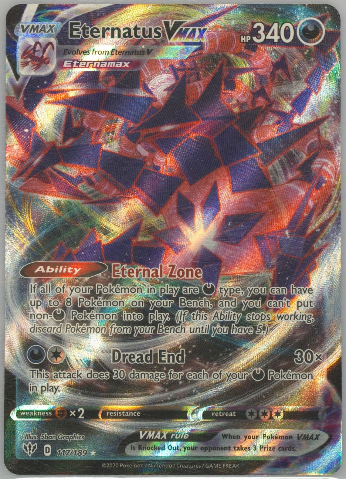 Full Art/Eternatus Vmax (117) 2020 Pokemon Sword & Shield Darkness Ablaze