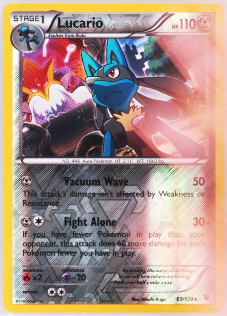 Lucario-Reverse Foil (63) 2016 Pokemon XY Fates Collide