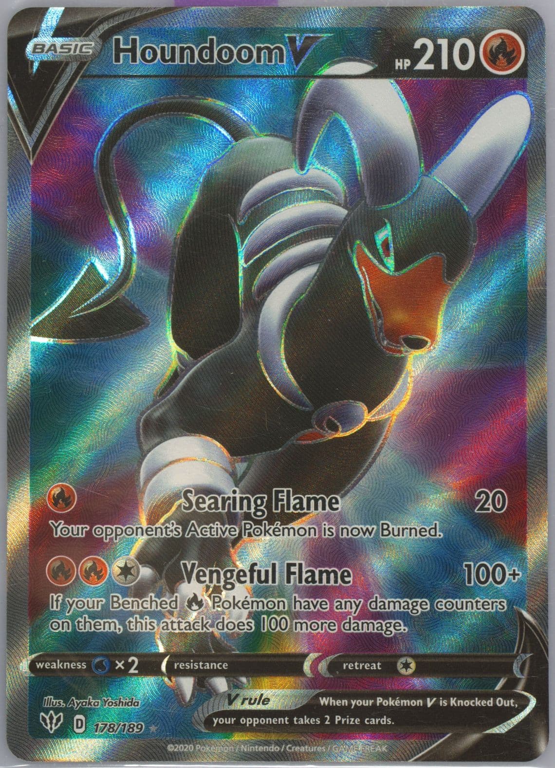 Full Art/Houndoom V (178) 2020 Pokemon Sword & Shield Darkness Ablaze