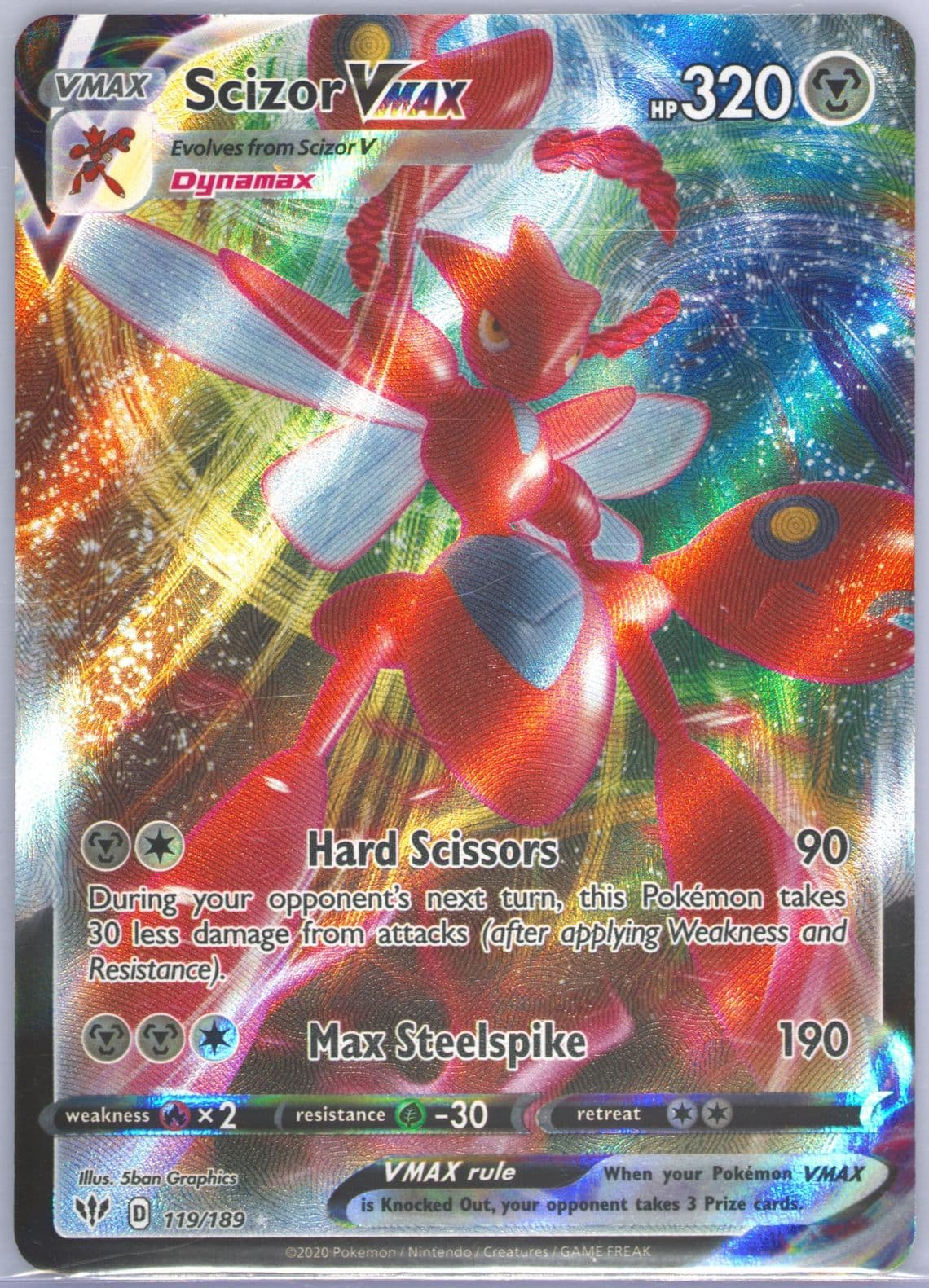 Full Art/Scizor Vmax (119) 2020 Pokemon Sword & Shield Darkness Ablaze