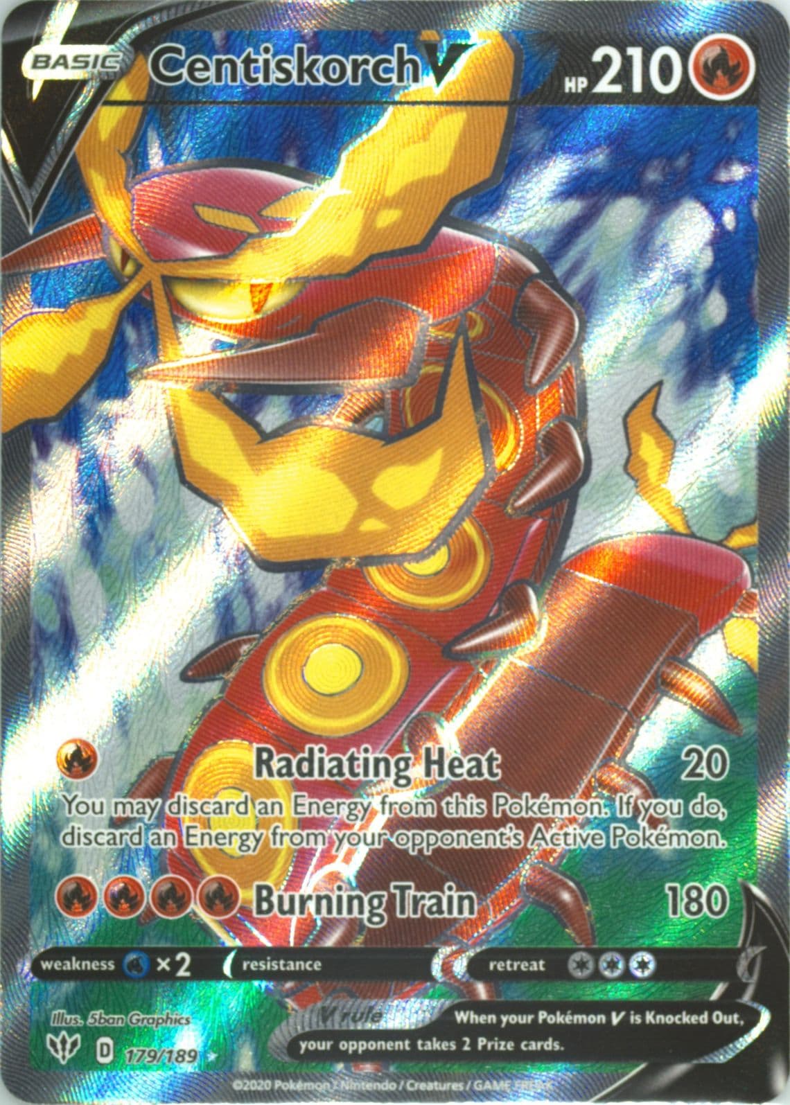 Full Art/Centiskorch V (179) 2020 Pokemon Sword & Shield Darkness Ablaze