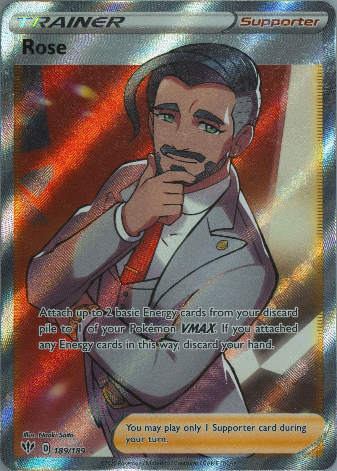 Full Art/Rose (189) 2020 Pokemon Sword & Shield Darkness Ablaze
