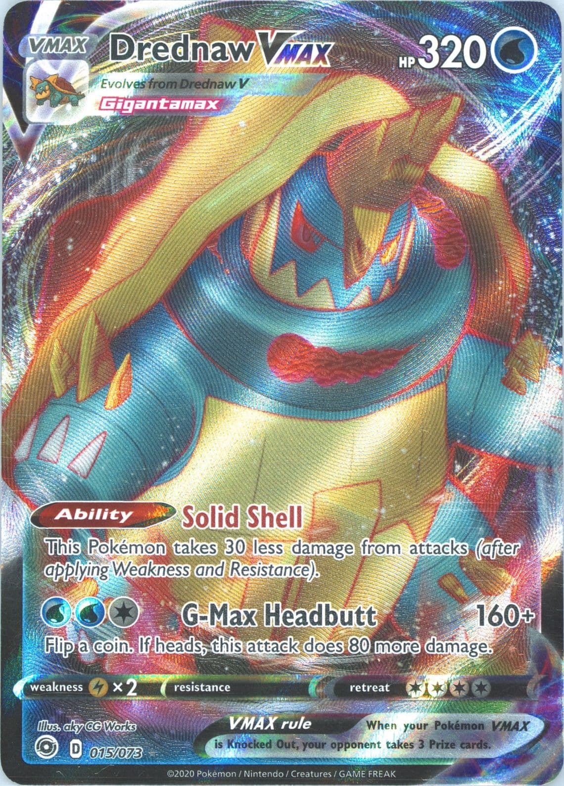 Full Art/Drednaw Vmax (015) 2020 Pokemon Sword & Shield Champion's Path