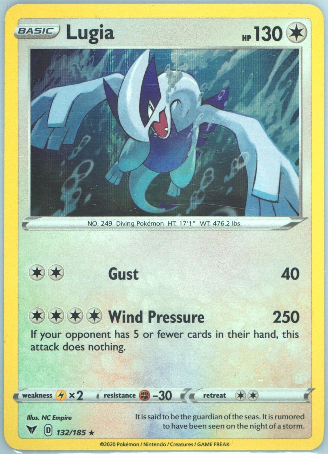 Lugia-Holo (132) 2020 Pokemon Sword & Shield Vivid Voltage