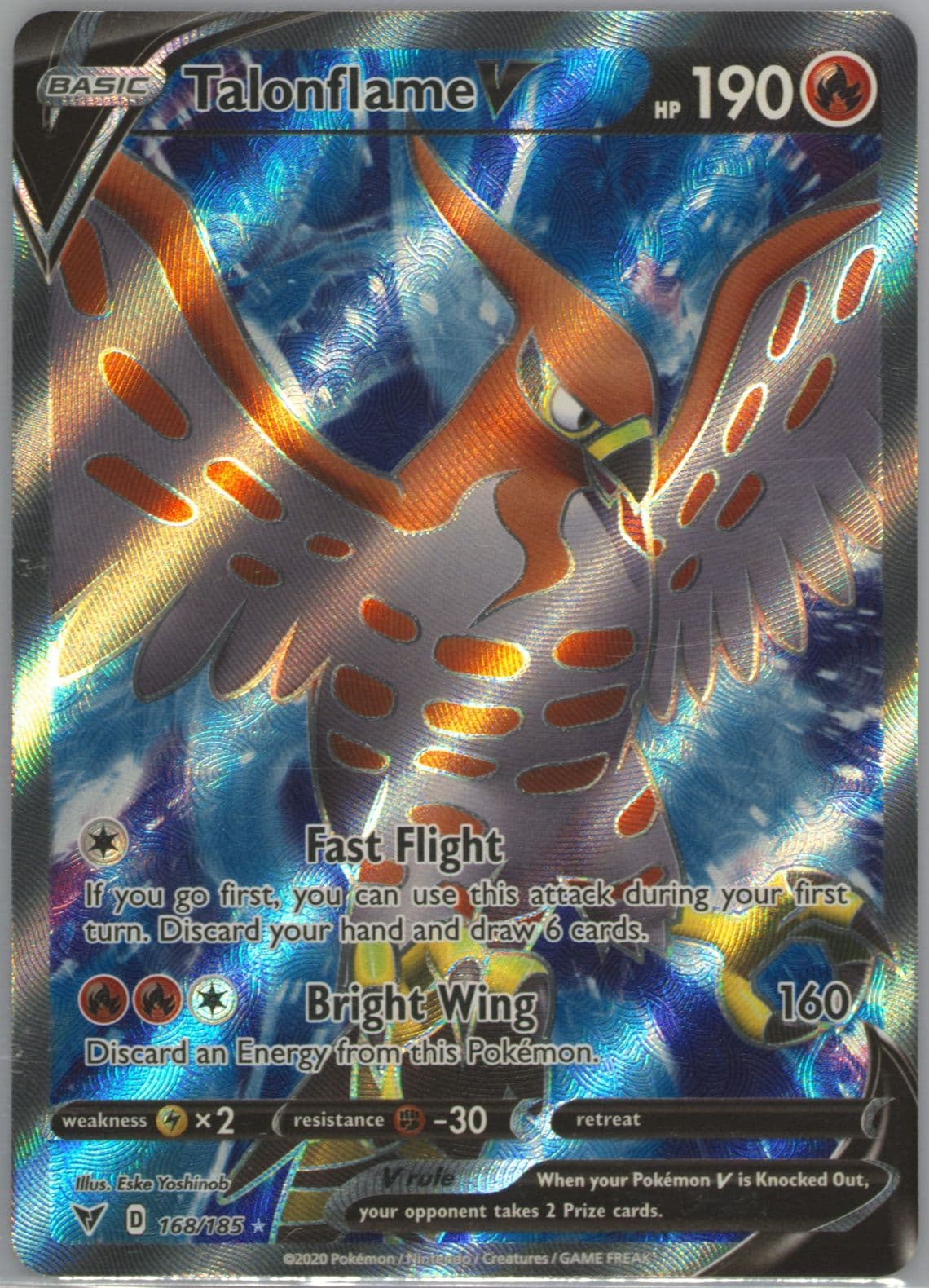 Full Art/Talonflame V (168) 2020 Pokemon Sword & Shield Vivid Voltage