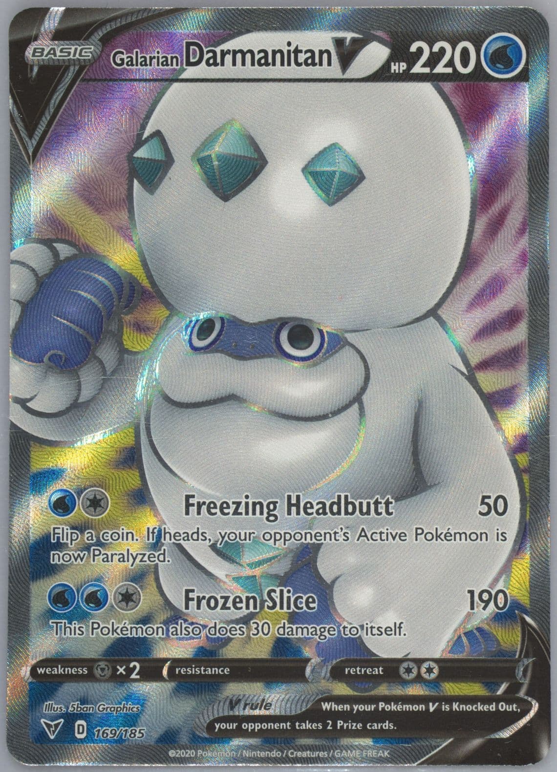 Full Art/Galarian Darmanitan V (169) 2020 Pokemon Sword & Shield Vivid Voltage