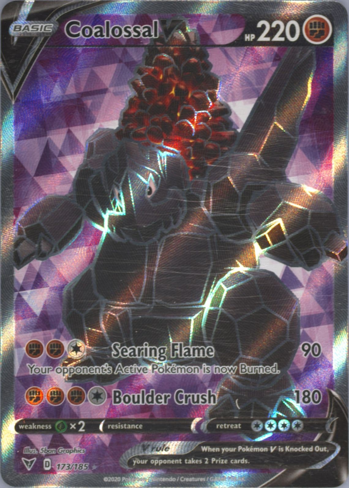 Full Art/Coalossal V (173) 2020 Pokemon Sword & Shield Vivid Voltage