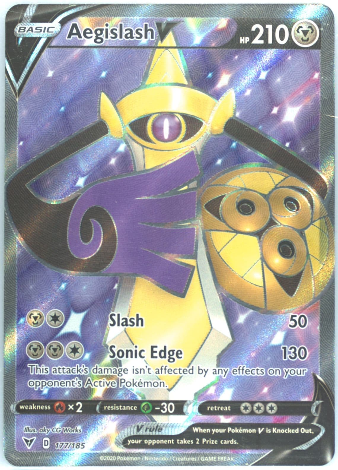 Full Art/Aegislash V (177) 2020 Pokemon Sword & Shield Vivid Voltage