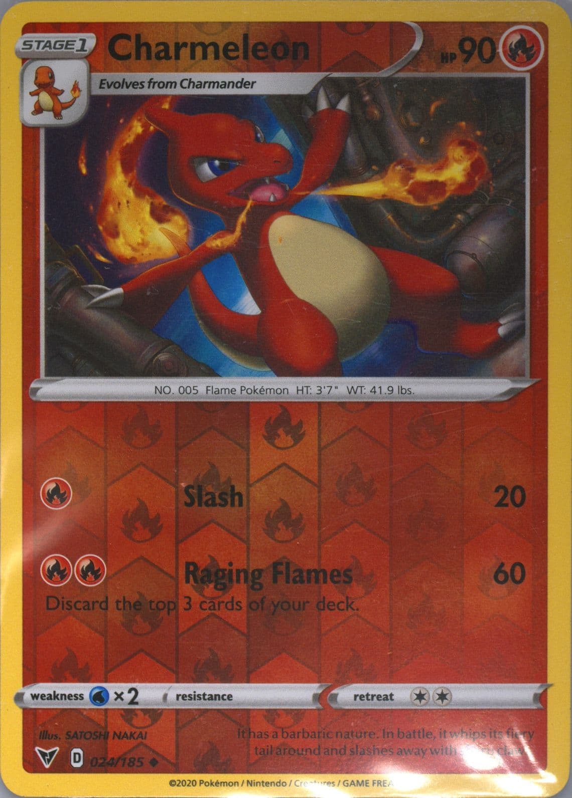 Charmeleon-Reverse Foil (024) 2020 Pokemon Sword & Shield Vivid Voltage