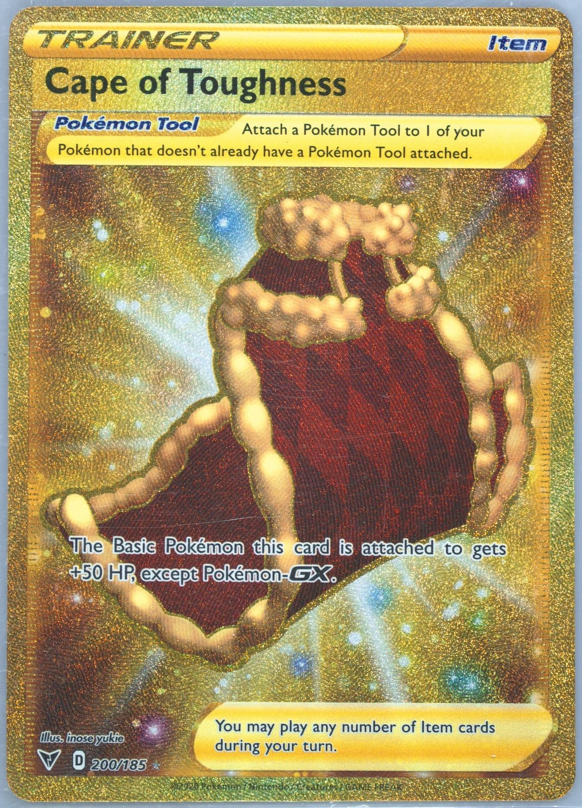 Full Art/Cape of Toughness Secret (200) 2020 Pokemon Sword & Shield Vivid Voltage