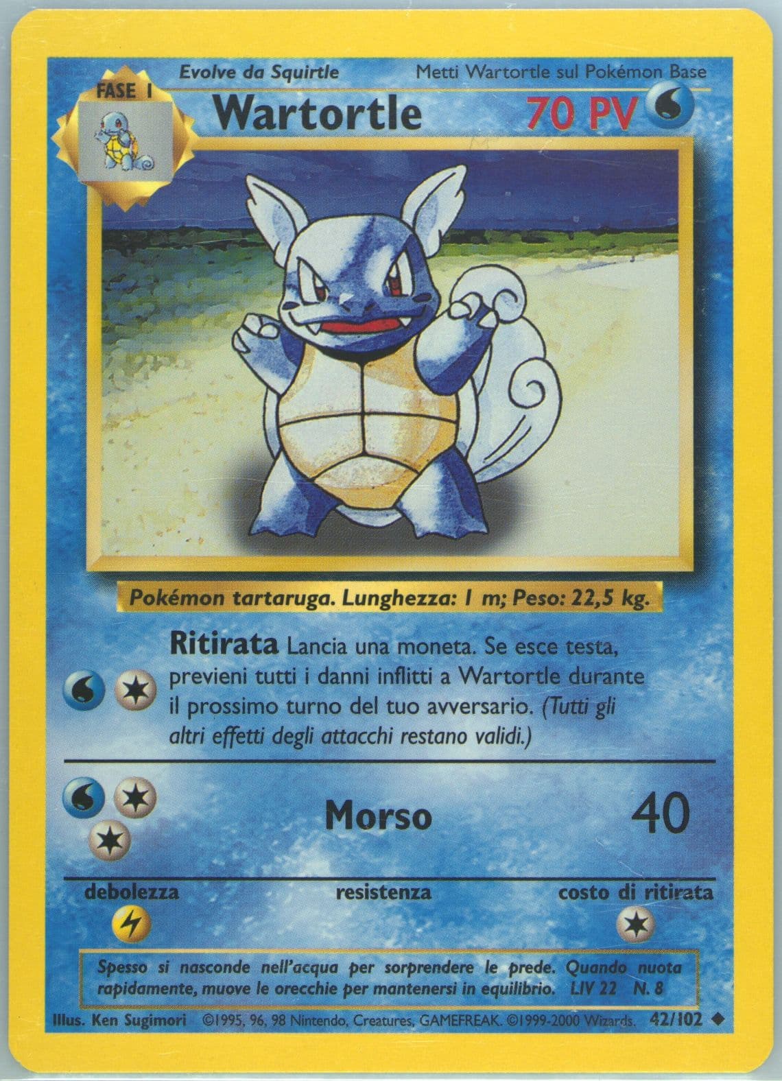 Wartortle Italian (42) 2000 Pokemon Game
