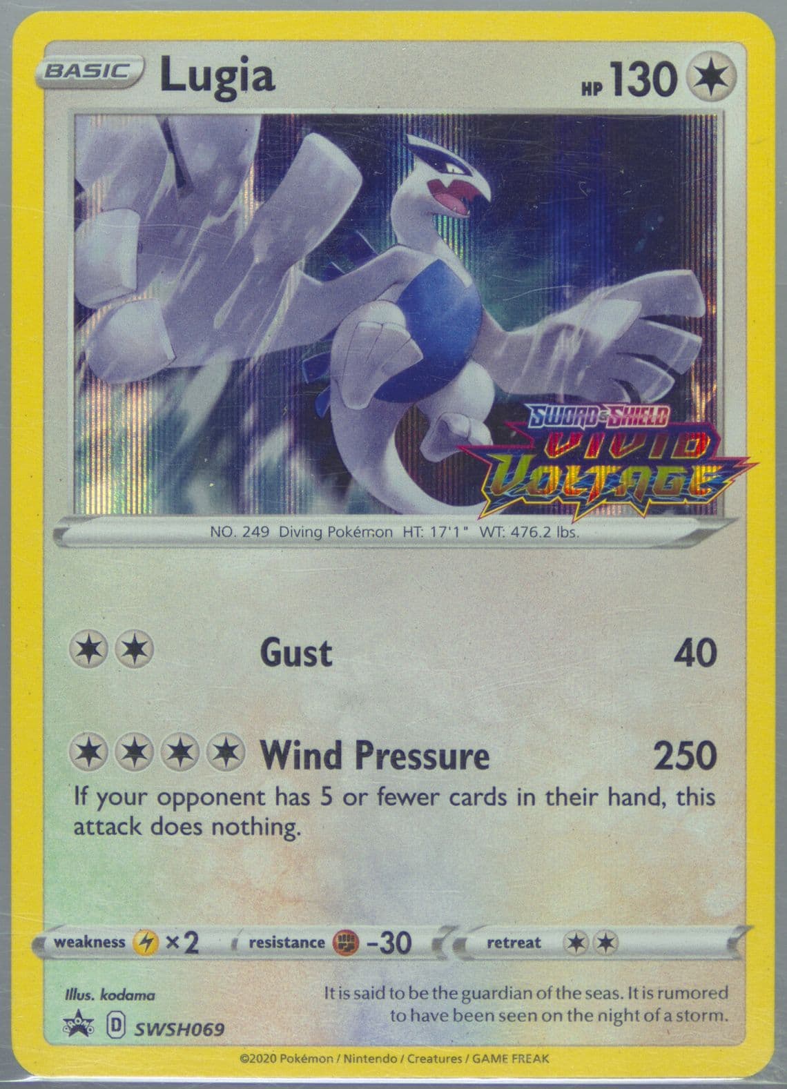 Lugia-Holo Prerelease (069) 2020 Pokemon Swsh Black Star Promo
