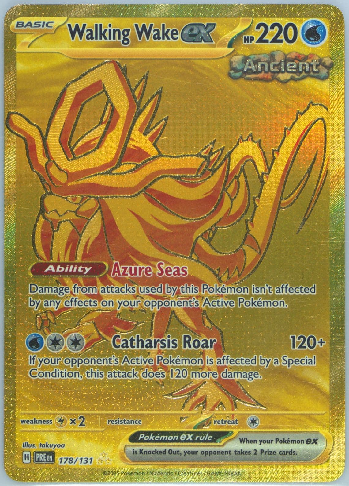 Walking Wake EX Hyper Rare (178) 2025 Pokemon Pre EN-Prismatic Evolutions