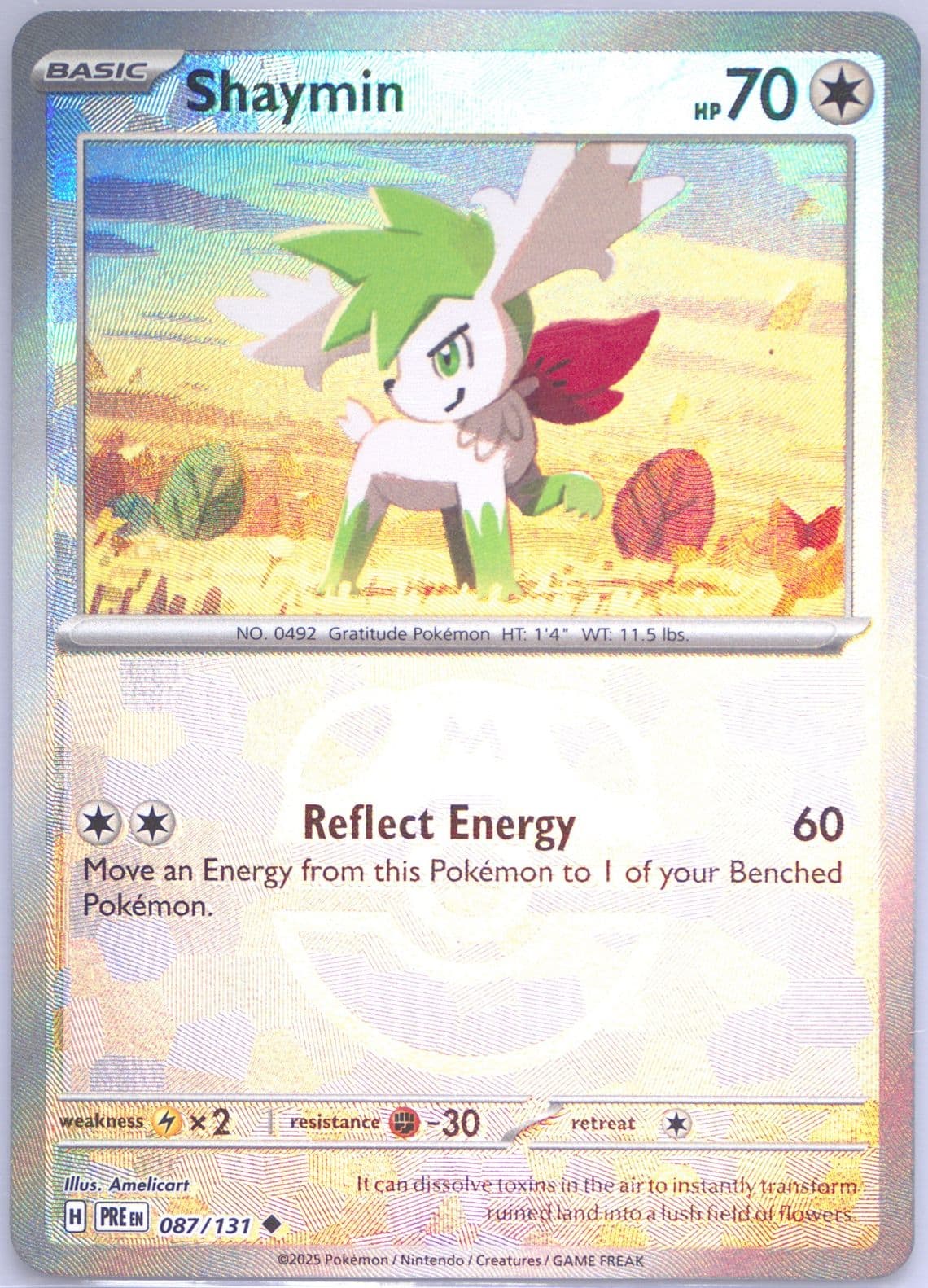 Shaymin Master Ball Reverse Holo (087) 2025 Pokemon Pre EN-Prismatic Evolutions