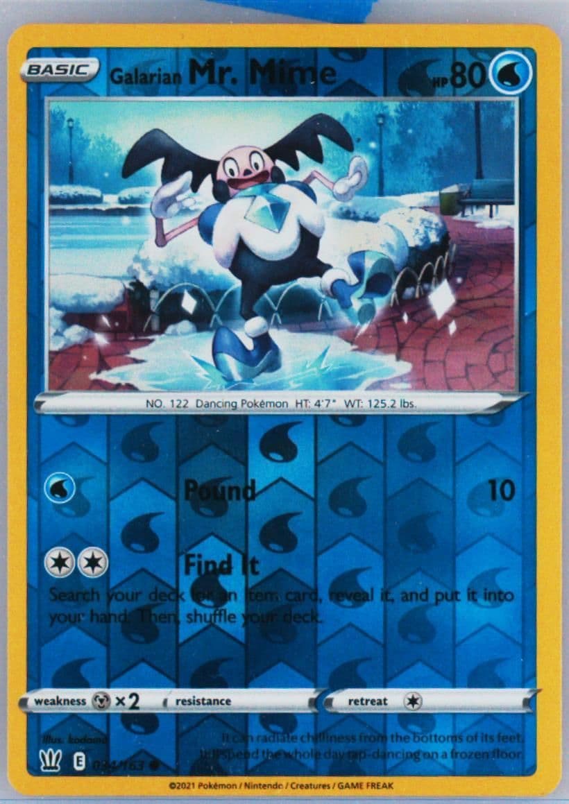 Galarian Mr. Mime-Reverse Foil (034) 2021 Pokemon Sword & Shield Battle Styles