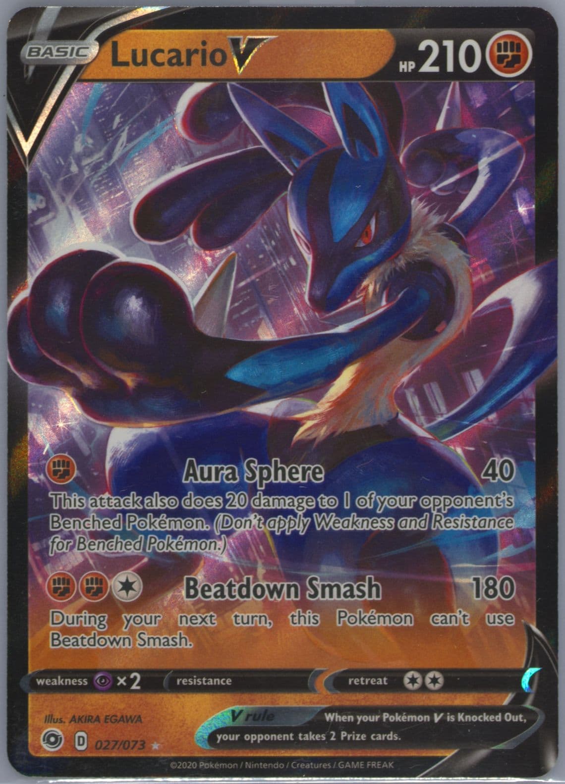 Lucario V (027) 2020 Pokemon Sword & Shield Champion's Path