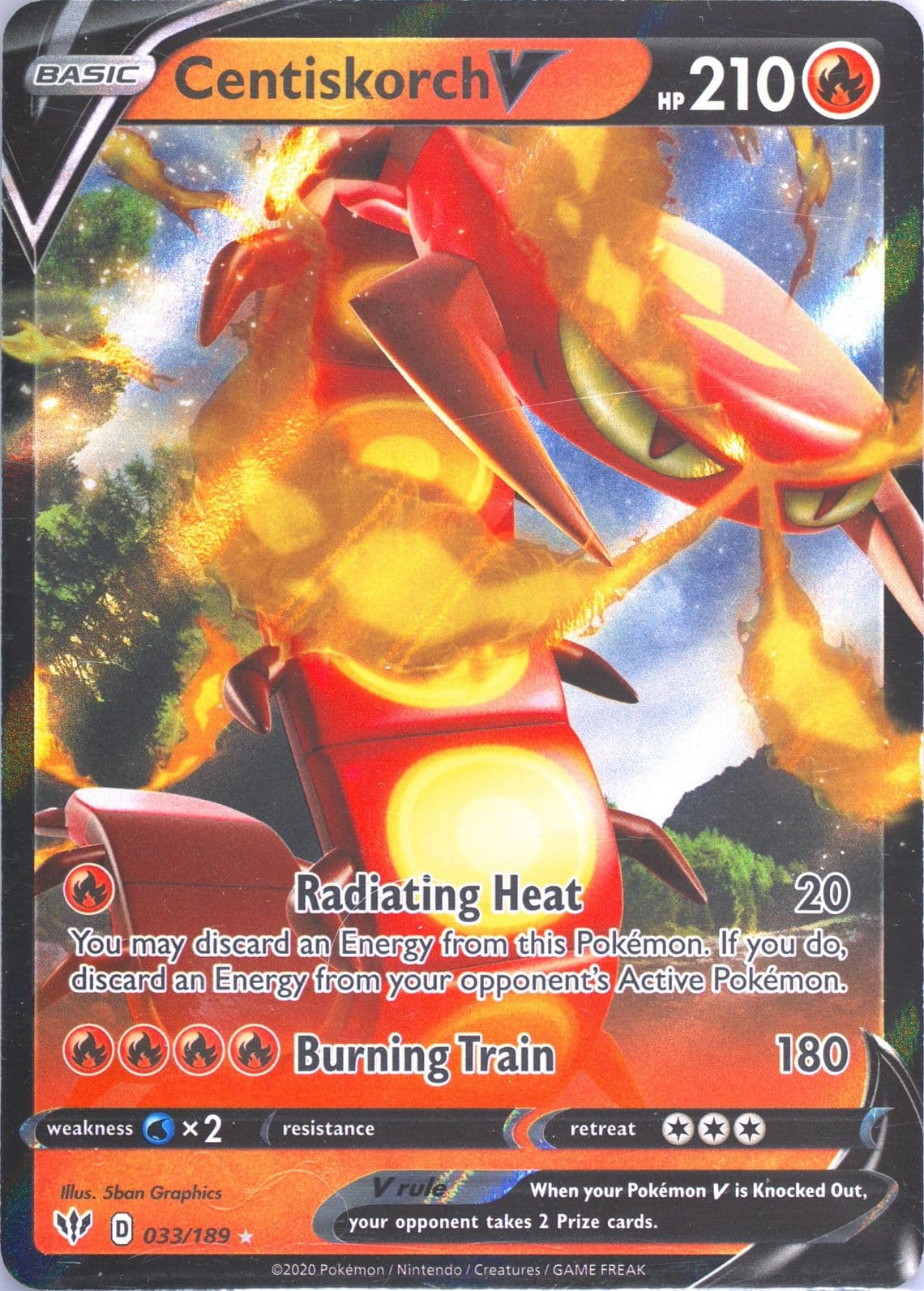 Centiskorch V (033) 2020 Pokemon Sword & Shield Darkness Ablaze