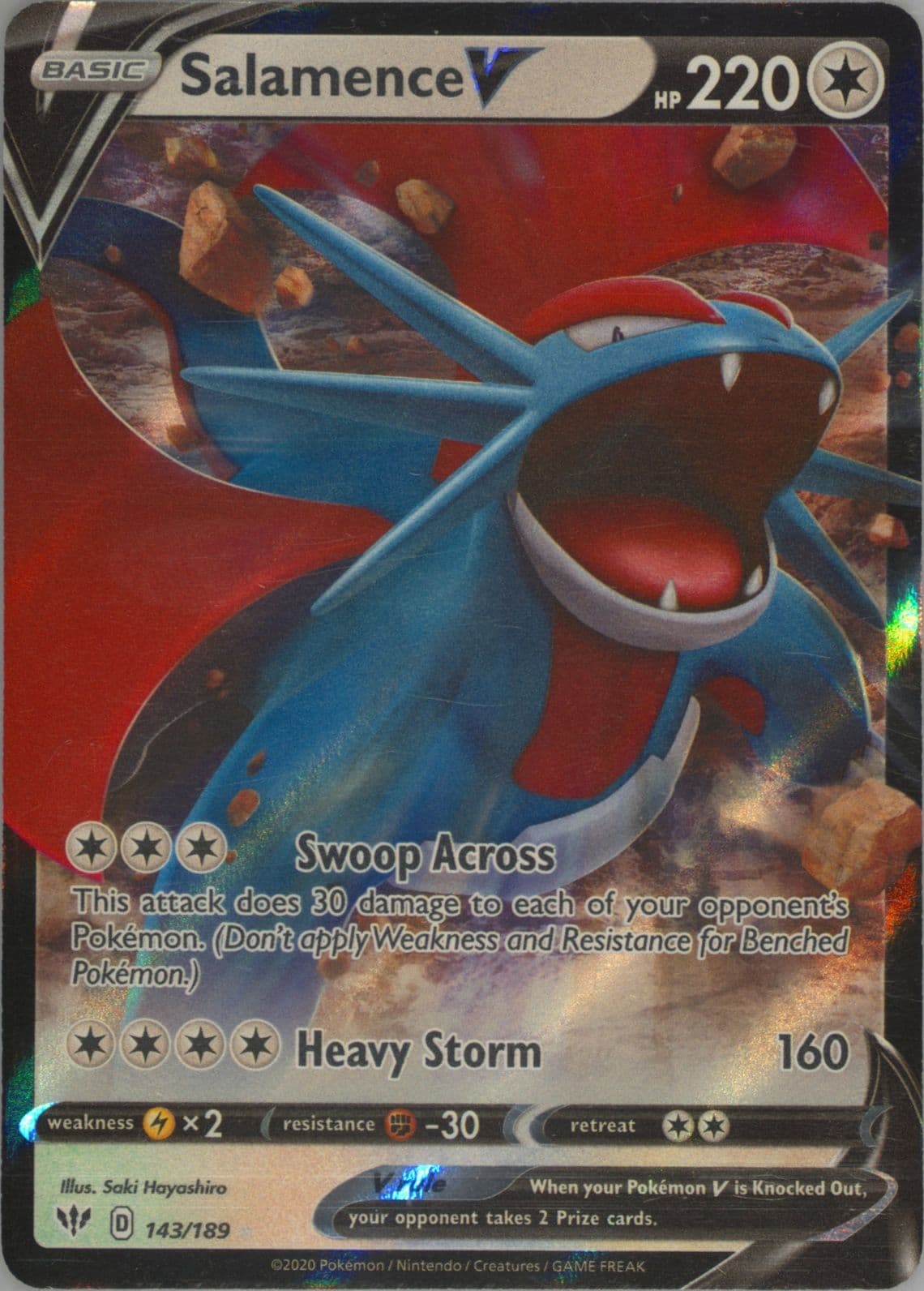 Salamence V (143) 2020 Pokemon Sword & Shield Darkness Ablaze