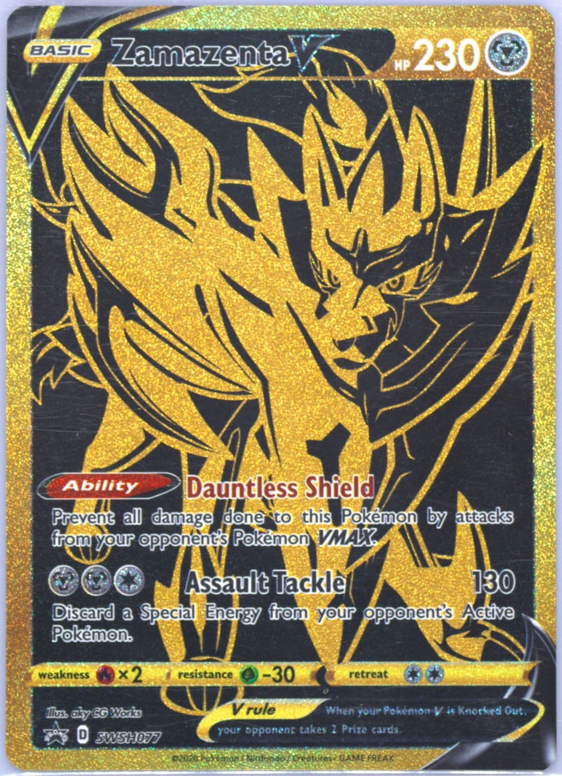 Full Art/Zamazenta V Ultra Premium Collection (077) 2020 Pokemon Swsh Black Star Promo