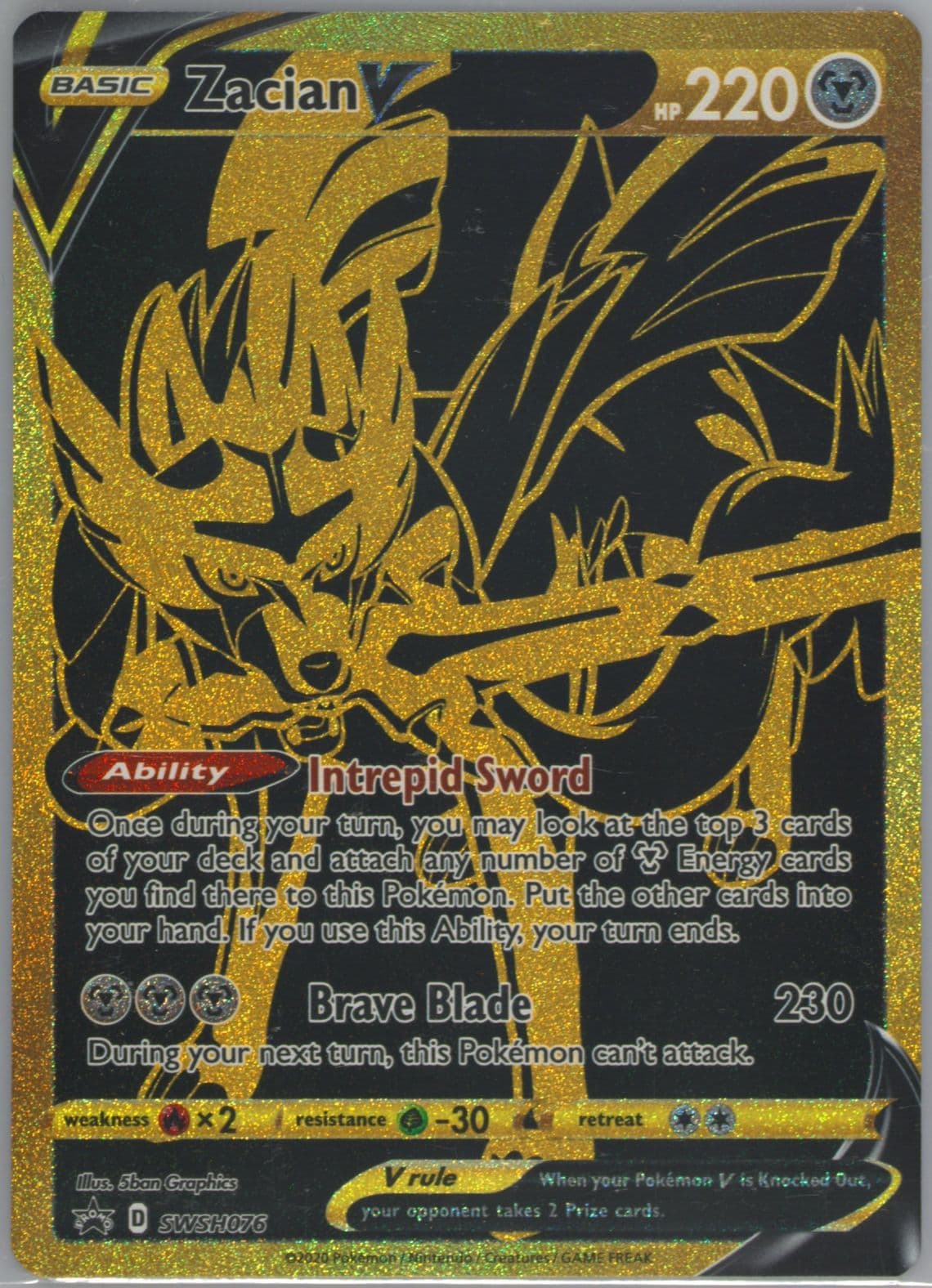 Full Art/Zacian V Ultra Premium Collection (076) 2020 Pokemon Swsh Black Star Promo