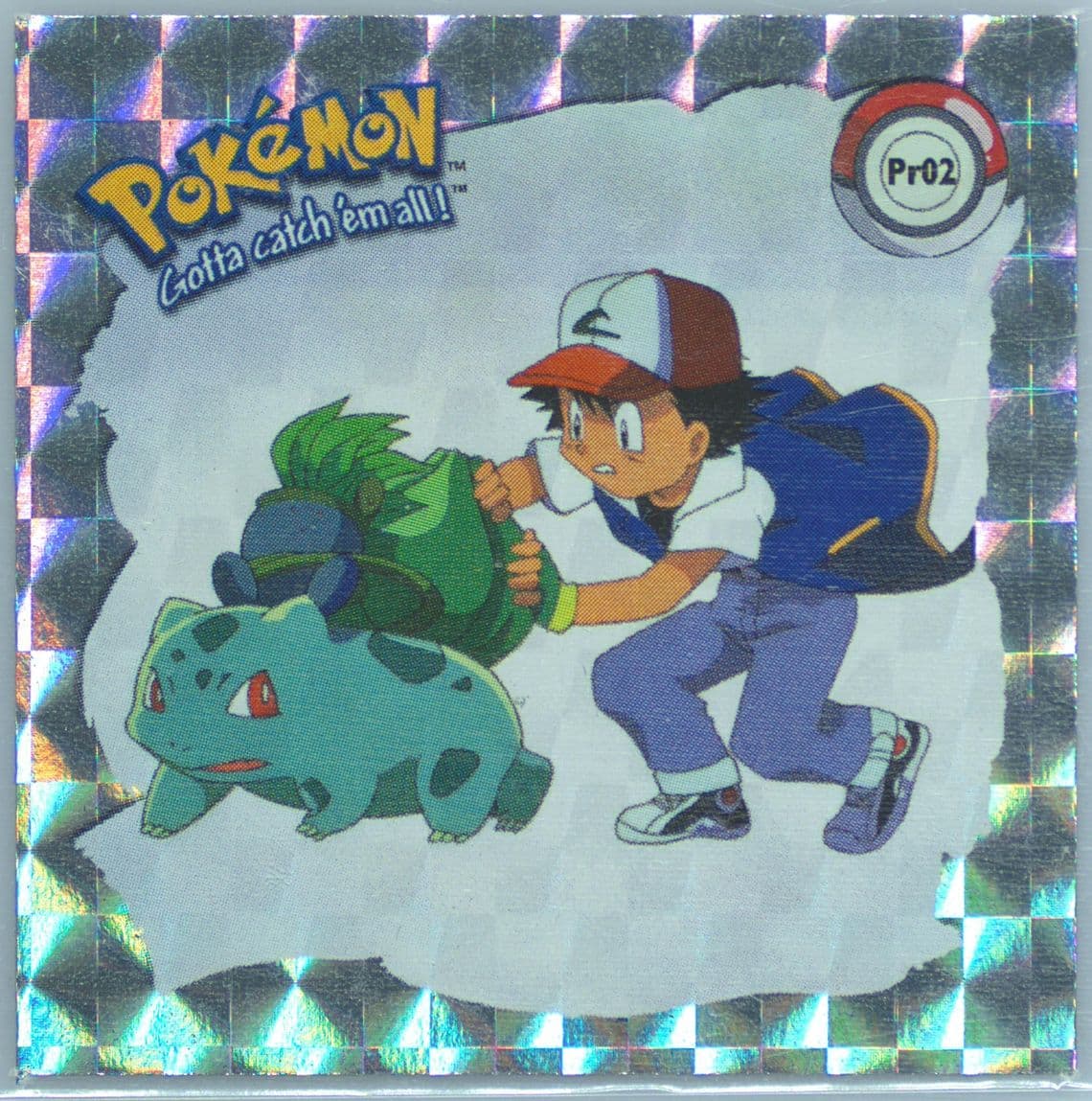 Bulbasaur (PR02) 1999 Pokemon Stickers Series 1 Bonus Prism Stickers