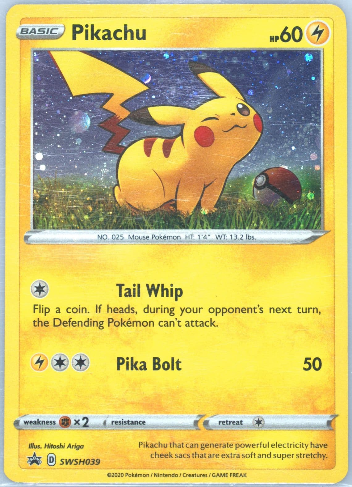 Pikachu-Holo Single Pack Blisters (039) 2020 Pokemon Swsh Black Star Promo