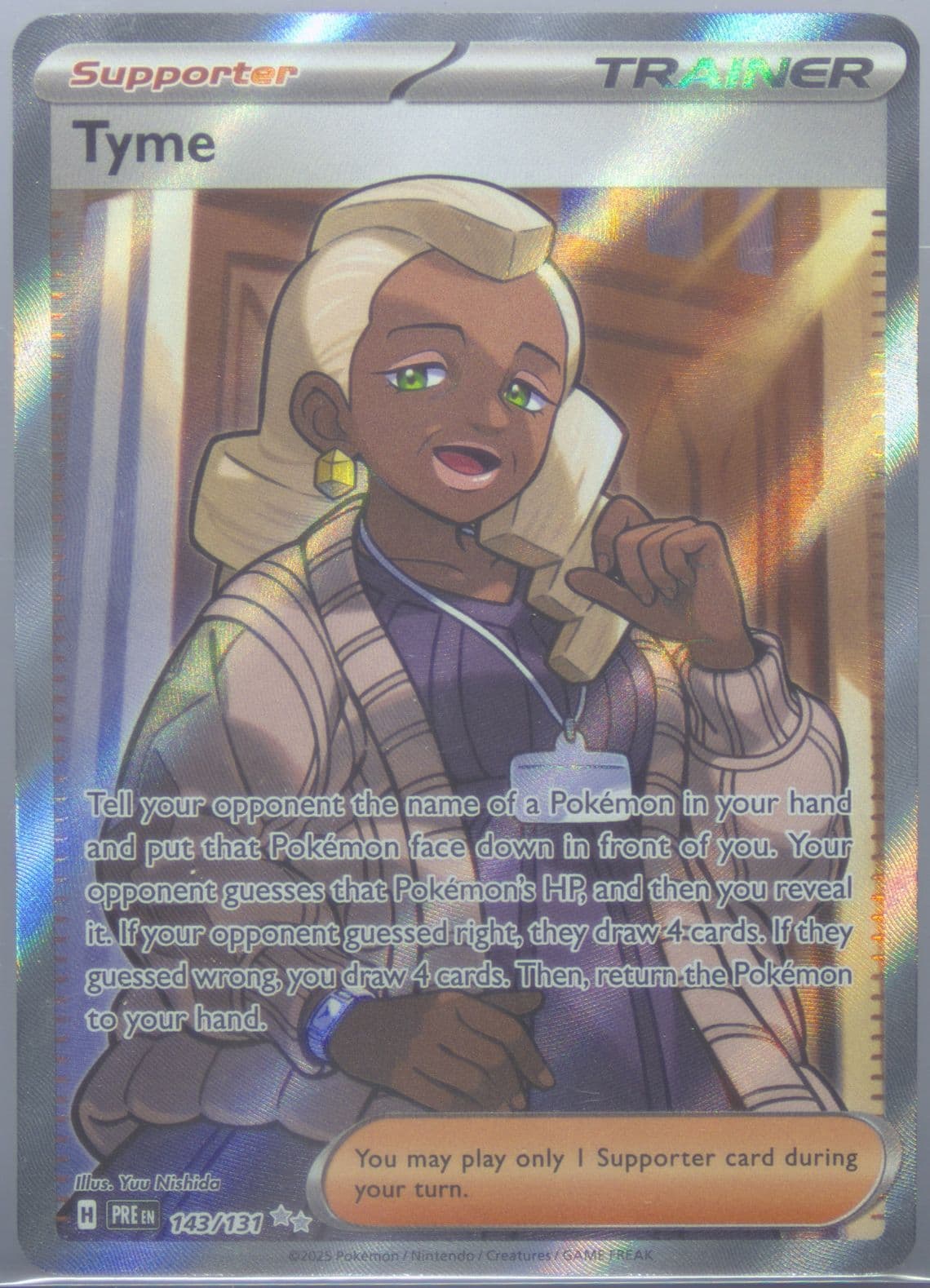 Tyme Ultra Rare (143) 2025 Pokemon Pre EN-Prismatic Evolutions