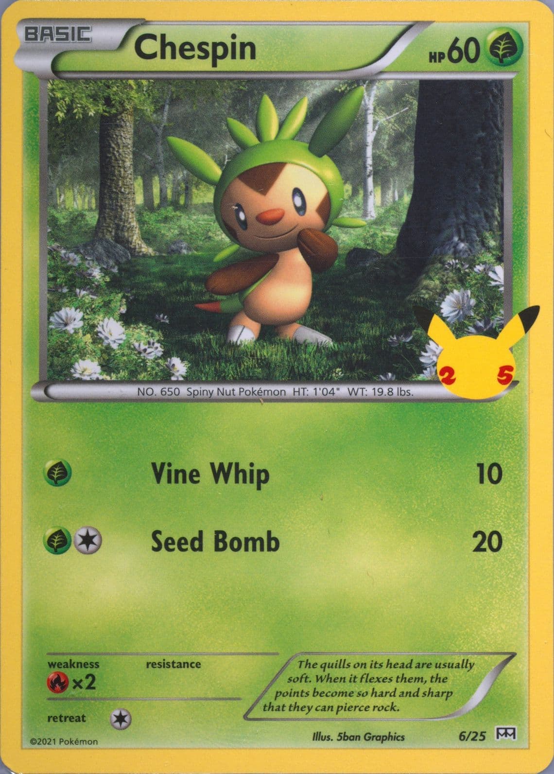 Chespin (6) 2021 Pokemon Mcdonald's Collection