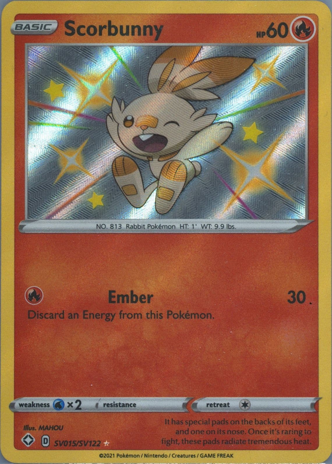 Scorbunny-Holo (SV015) 2021 Pokemon Sword & Shield Shining Fates