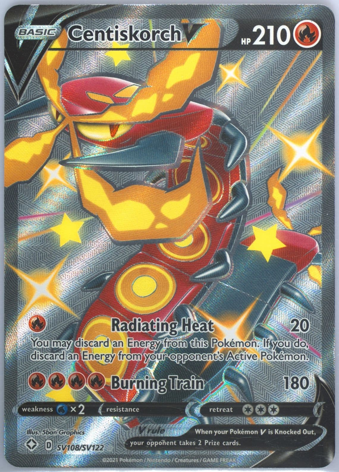 Full Art/Centiskorch V (SV108) 2021 Pokemon Sword & Shield Shining Fates