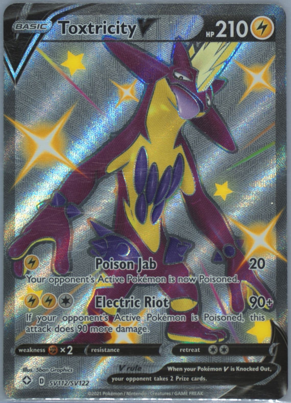 Full Art/Toxtricity V (SV112) 2021 Pokemon Sword & Shield Shining Fates
