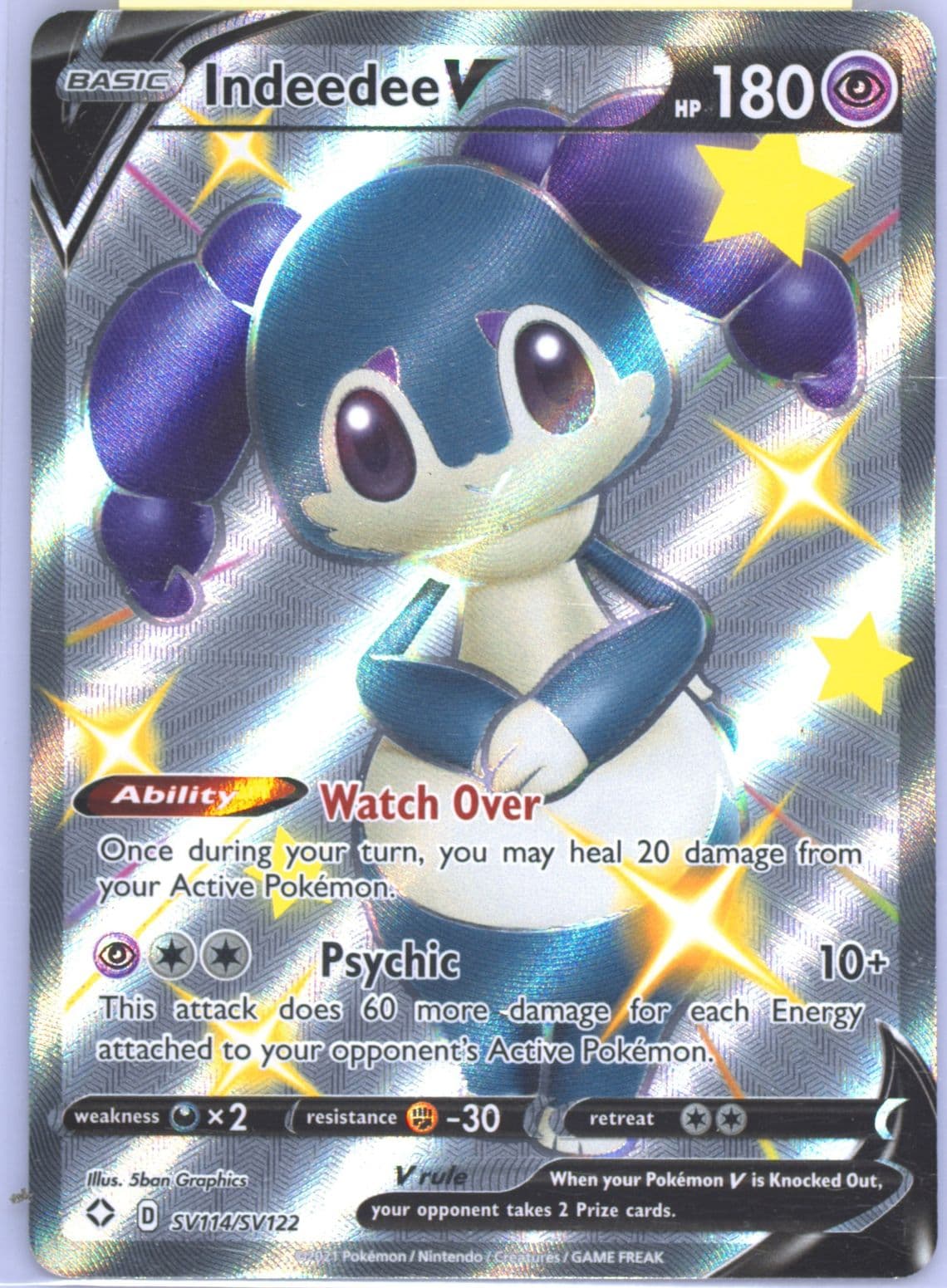 Full Art/Indeedee V (SV114) 2021 Pokemon Sword & Shield Shining Fates