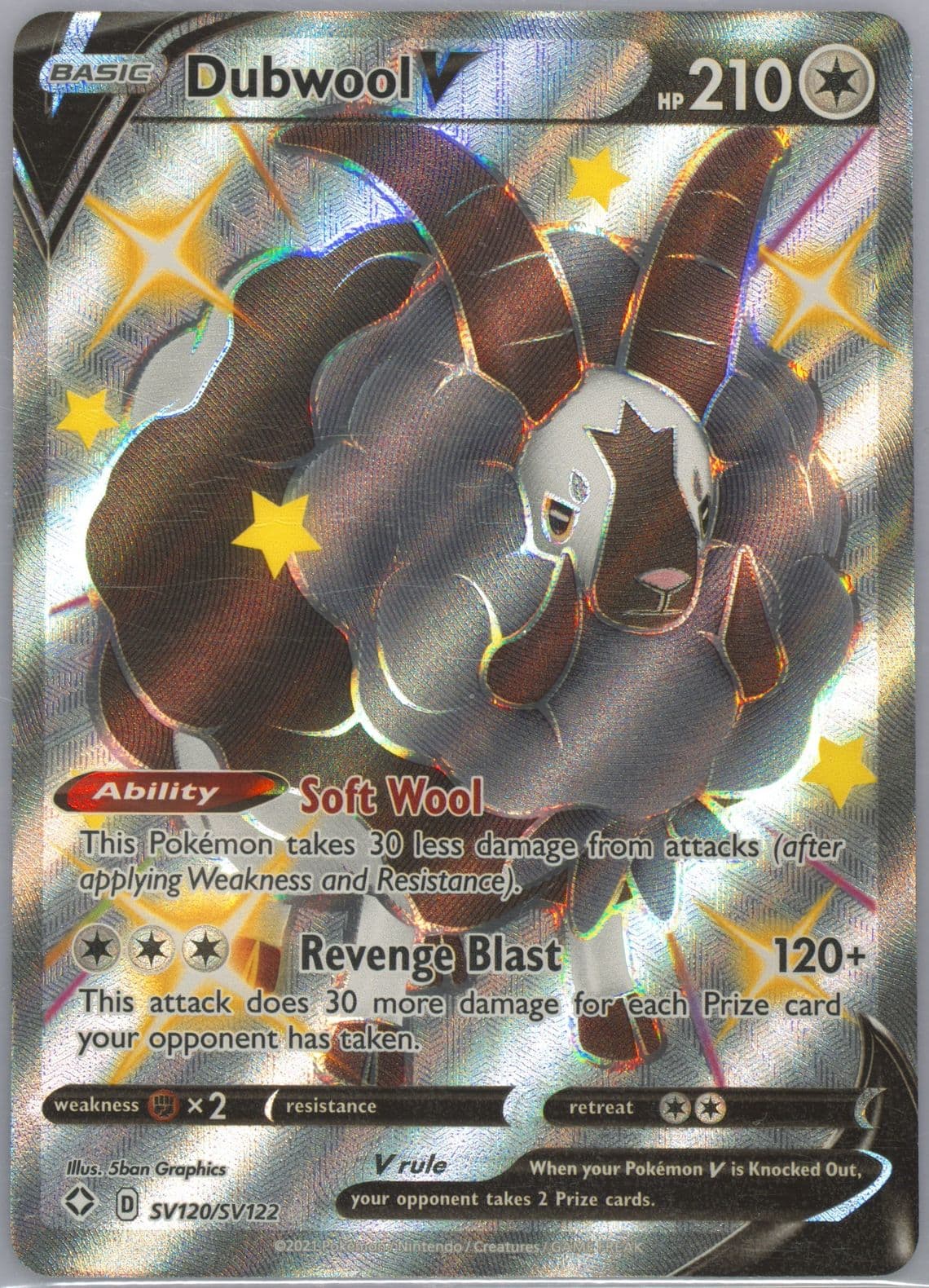 Full Art/Dubwool V (SV120) 2021 Pokemon Sword & Shield Shining Fates