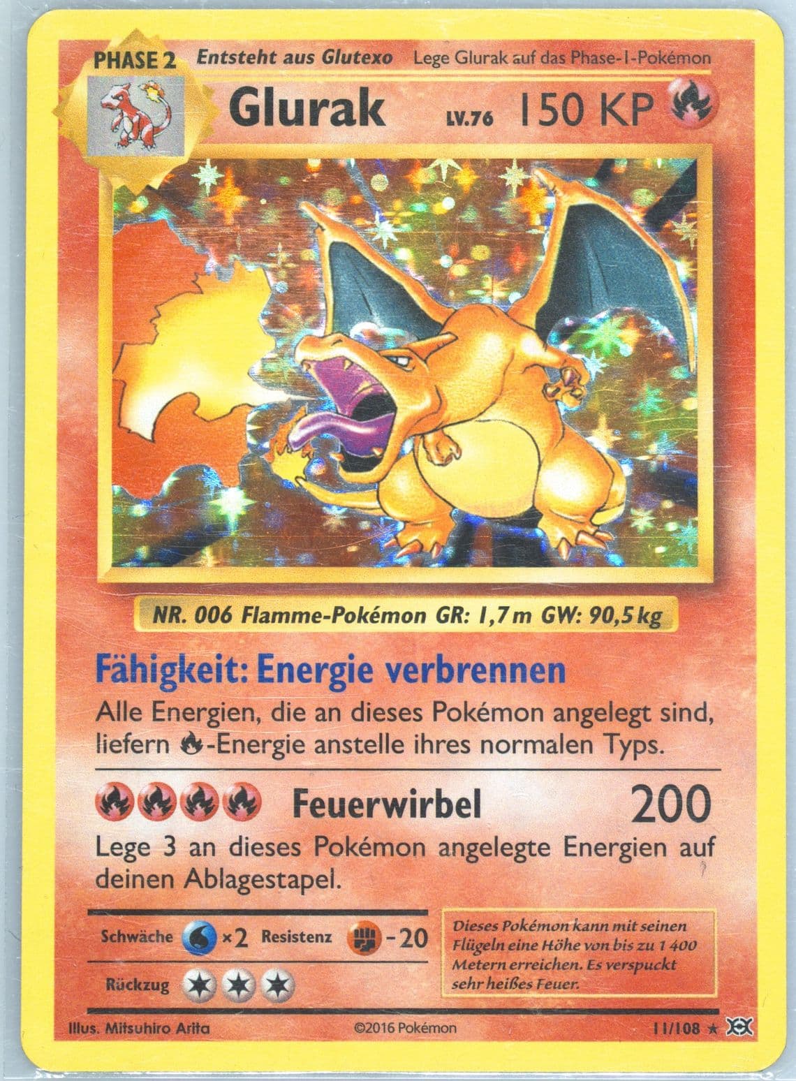 Glurak-Holo German (11) 2016 Pokemon XY Evolutions