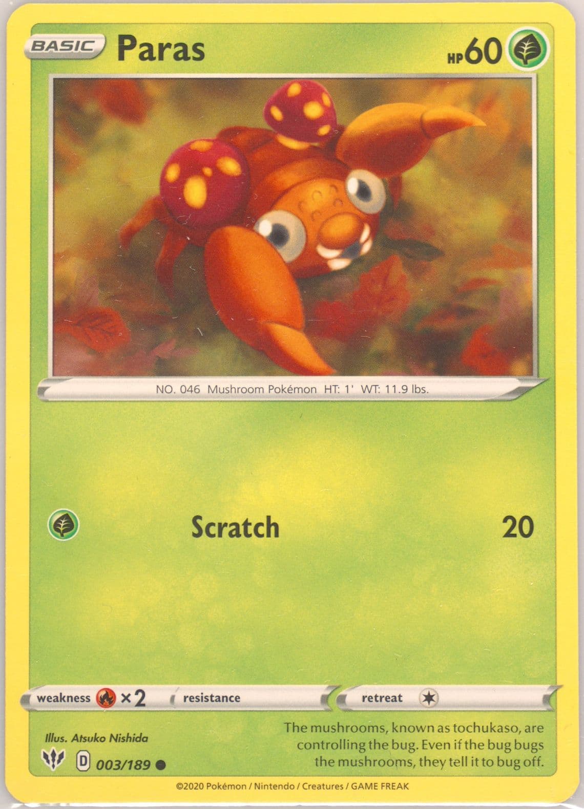 Paras (003) 2020 Pokemon Sword & Shield Darkness Ablaze