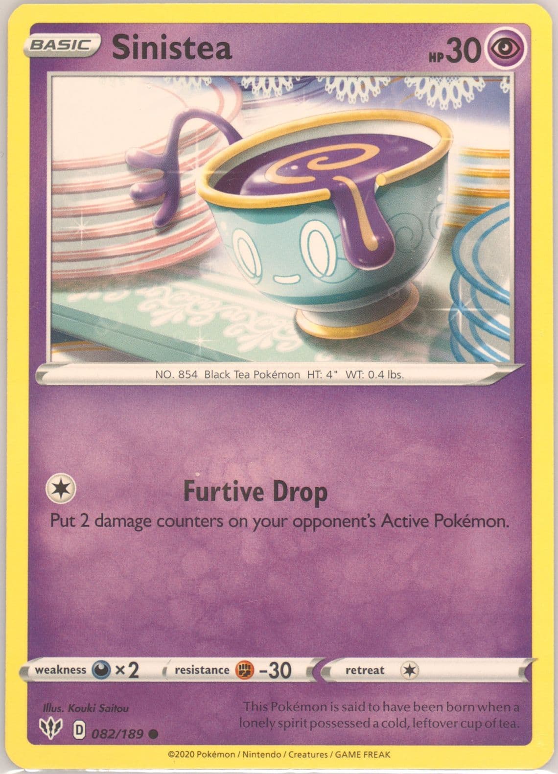 Sinistea (082) 2020 Pokemon Sword & Shield Darkness Ablaze